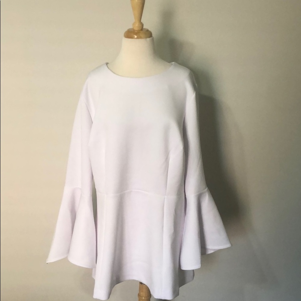 Eloquii white flared top, size 20.